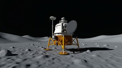 A yellow and white space shuttle is on a snowy surface