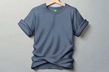 T-Shirt Mockup with Folded Sleeves. Folded Sleeve Tee for Branding Mockup