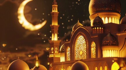 Wall Mural - Mosque Under Starry Sky