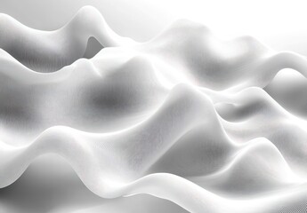 Canvas Print - Abstract White Fabric Waves