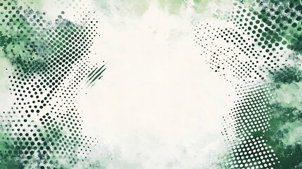 Wall Mural - Abstract Watercolor Background with Green Polka Dots