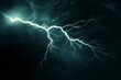 © Dzikrul Husnani - lightning bolt. Massive lightning bolt with branches isolated on black background. lightning effects and lighting thunderstorm , ai