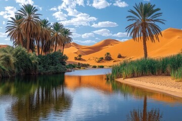 Wall Mural - Oasis in the Sahara Desert