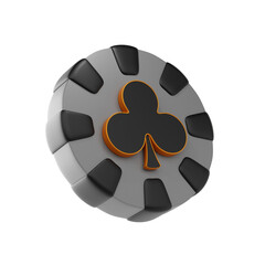 casino chip club icon and 3d illustration