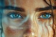 © Nova Widiawati - Close-up portrait of a woman's blue eyes with a soft focus background