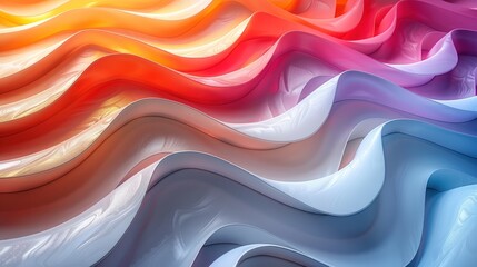 Wall Mural - Abstract colorful wavy background with smooth curves and gradient colors.