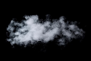 Wall Mural - Smoke Cloud Isolated on Black Background , ai