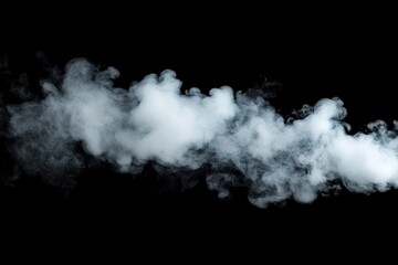 Wall Mural - Smoke Cloud Isolated on Black Background , ai