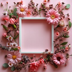 Poster - Pink Flowers Frame