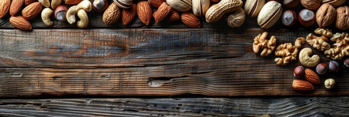 Sticker - Mixed Variety of Nuts on a Wooden Surface