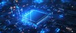 © raja - Glowing Processor Chip on Circuit Board with Blue Light