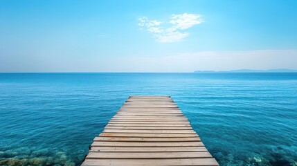 Poster - Wooden Pier Extending into Tranquil Sea