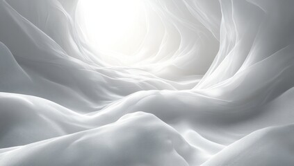 Poster - Abstract White Fabric Tunnel