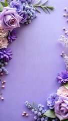 Poster - bouquet of lilac flowers on wooden background