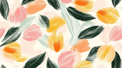 watercolor tulip whispers: a seamless pattern of delicate, painterly tulips in a spring-inspired pal