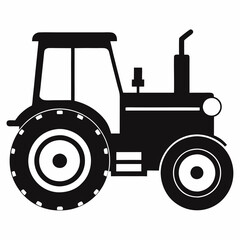 tractor  silhouette vector isolated on white  background, tractor vector