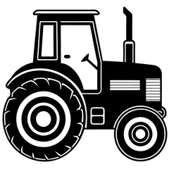 tractor  silhouette vector isolated on white  background, tractor vector