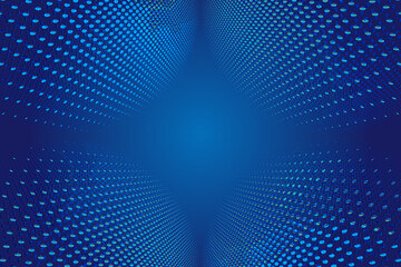 Wall Mural - color half-tone blue polka dots spherical shape background