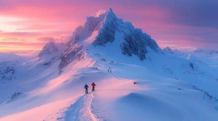 Canvas Print - Snowy Mountain Sunrise