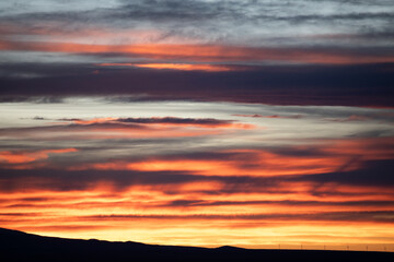 Dark red and black sunset in Wyoming wild west