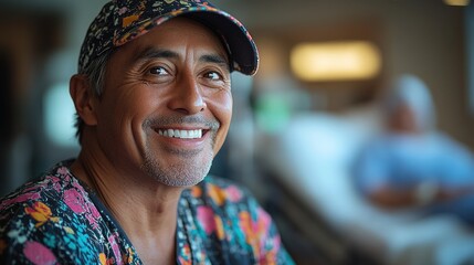 Poster - Smiling Man in a Floral Shirt