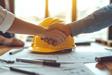 Wall Mural - Construction Agreement Handshake