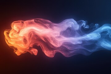 Poster - Abstract Smoke Waves in Blue and Red