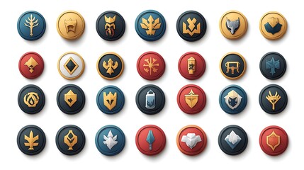 Wall Mural - flat vector icon set for a gaming app, featuring icons for different types of gaming communities lik
