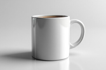 Wall Mural - White Coffee Mug on a White Background