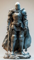 Wall Mural - Knight depicted in stylized 3D style, offering a vivid, realistic portrayal of the knight with dynamic forms and depth.