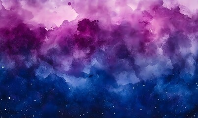 Wall Mural - watercolor background of dark blue and purple with white flecks