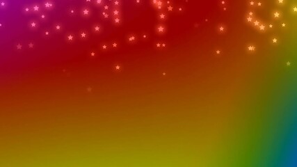 Sticker - Glowing stars animation over gradient background of red, orange, and green colors