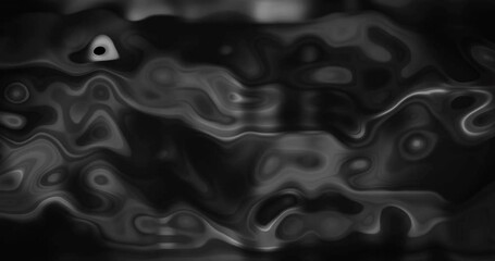 Poster - Abstract black and white fluid animation with wavy patterns and shapes