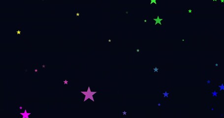 Poster - Colorful stars animation over dark background