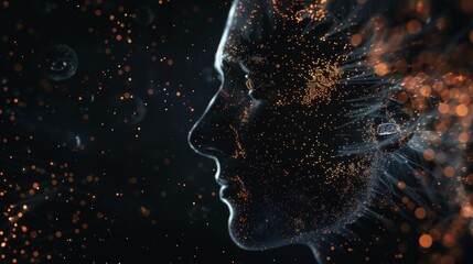 futuristic artificial intelligence with human face