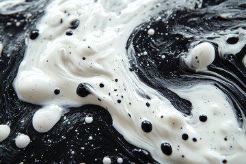 Poster - Abstract Swirls of Black and White Paint