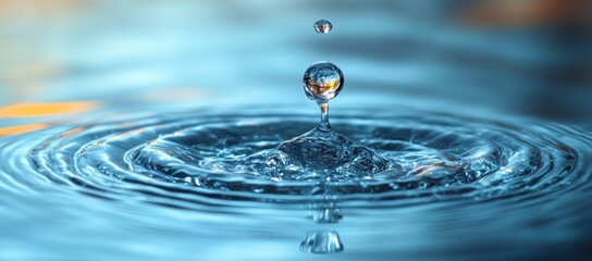 Poster - Water Drop Splash and Ripples