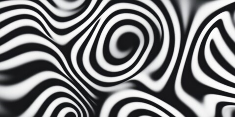 Abstract black and white ripple pattern, undulating lines, hypnotic spiral, organic fluid texture, wavy distorted surface, optical illusion, monochrome fractal design