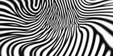 Sticker - Abstract black and white ripple pattern, undulating lines, hypnotic spiral, organic fluid texture, wavy distorted surface, optical illusion, monochrome fractal design