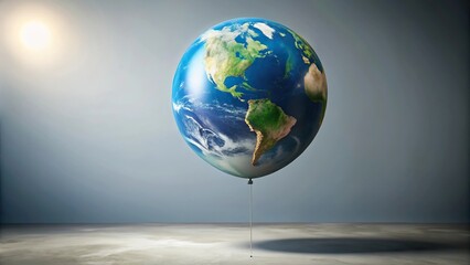 planet earth balloon inflated and deflated