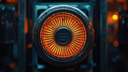 Poster - Glowing Fan in a Futuristic Setting