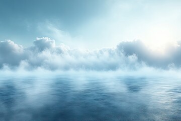 Poster - Serene Seascape with Misty Clouds