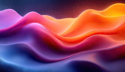 Wall Mural - Abstract Colorful Waves with Sparkles