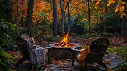 Canvas Print - Relaxing by the Fire on a Cool Evening
