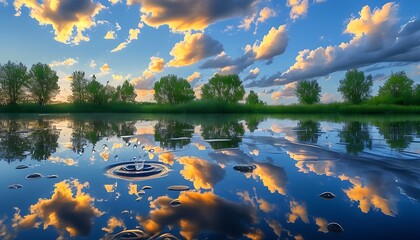 Wall Mural - reflection of trees in the lake