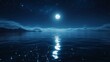 © addymawy - Nighttime Seascape with Full Moon and Starry Sky