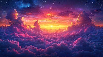 Poster - Above the Clouds: A Cosmic Sunset