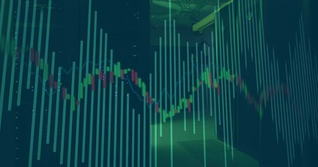 Poster - Animation of financial data processing over server room