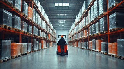 Forklift Operator in a Large Warehouse