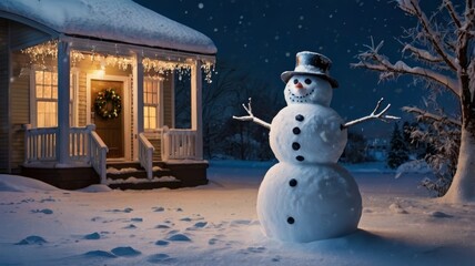 snowman in the snow